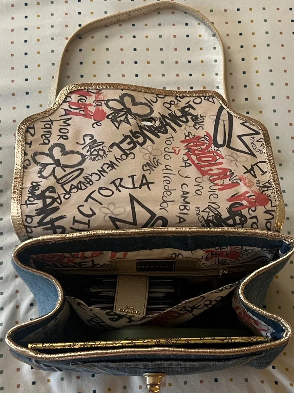 Denim Horse and Star Handbag
